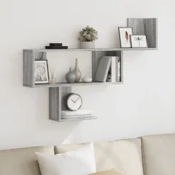 vidaXL Estante de pared madera ingeniería 100x15x70 cm Gris sonoma New