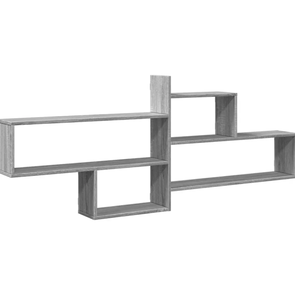 vidaXL Estante de pared madera ingeniería 167,5x18x68 cm Gris sonoma New