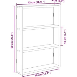 vidaXL Estante de pared madera ingeniería 43x9x60 cm Roble artisan Outlet