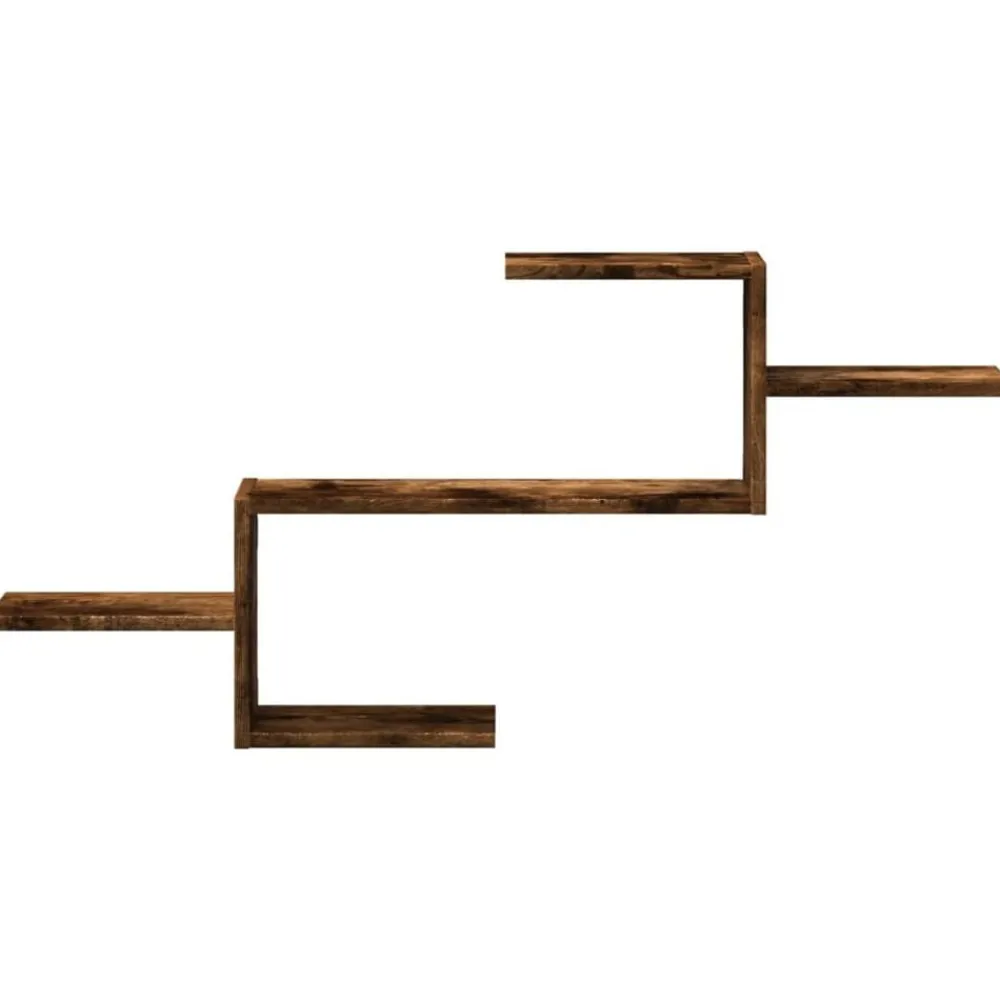vidaXL Estante de pared madera ingeniería 104x15x49 cm Roble ahumado Online