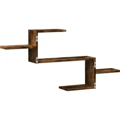 vidaXL Estante de pared madera ingeniería 104x15x49 cm Roble ahumado Online