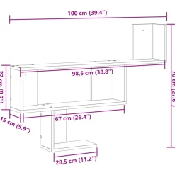 vidaXL Estanterías-Estante de pared madera de ingeniería 100x15x70 cm