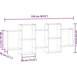 vidaXL Estanterías-Estante de pared madera ingeniería artisian 159x18x65 cm