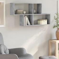 vidaXL Estanterías-Estante de pared madera ingeniería gris hormigón 100x20x53 cm