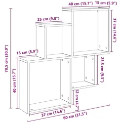 vidaXL Estanterías-Estante de pared madera ingeniería roble artisian 80x15x78,5 cm