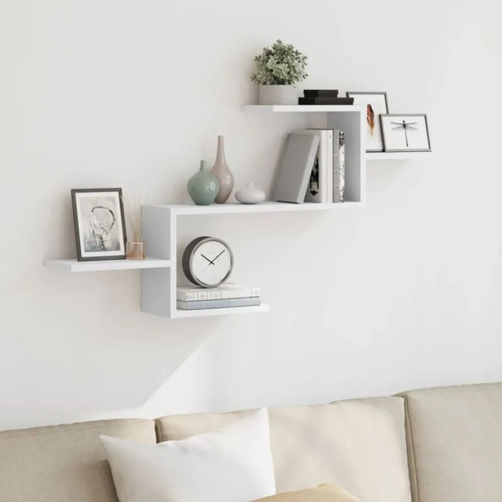 vidaXL Estante de pared madera de ingeniería 104x15x49 cm Blanco Best