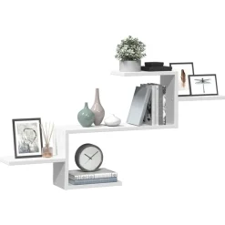 vidaXL Estante de pared madera de ingeniería 104x15x49 cm Blanco Best