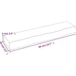 vidaXL Estanterías-Estante de pared madera de roble tratada marrón claro 40x10x4cm