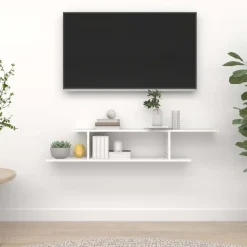 vidaXL Estanterías-Estante de pared para TV madera contrachapada 125x18x23 cm