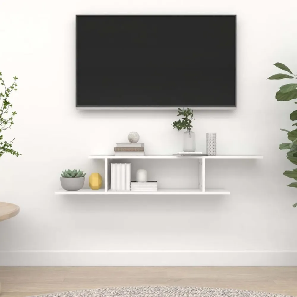 vidaXL Estanterías-Estante de pared para TV madera contrachapada 125x18x23 cm