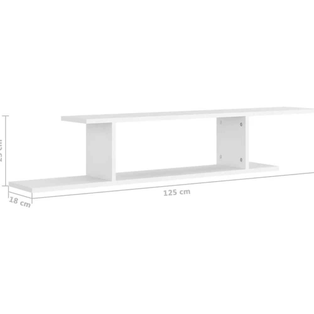 vidaXL Estanterías-Estante de pared para TV madera contrachapada 125x18x23 cm