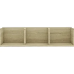 vidaXL Estanterías-Estante de pared para CD contrachapada color roble 75x18x18cm