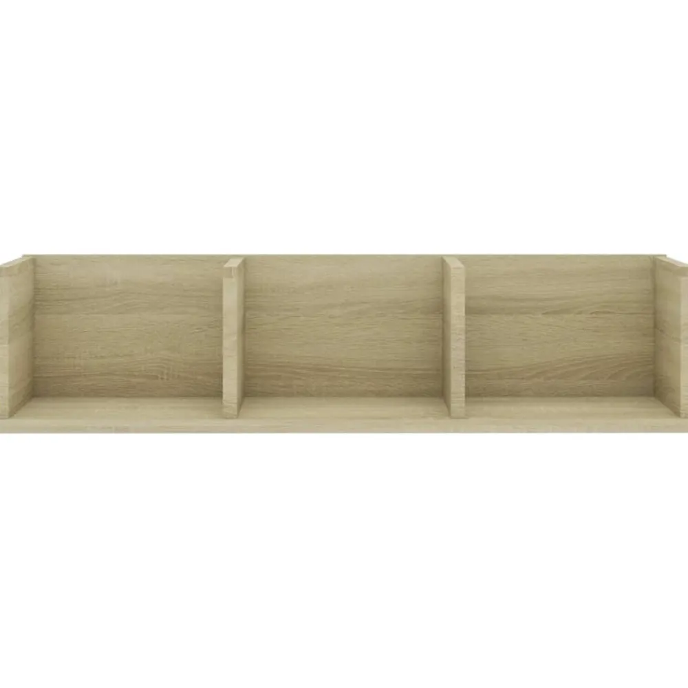 vidaXL Estanterías-Estante de pared para CD contrachapada color roble 75x18x18cm