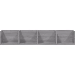 vidaXL Estanterías-Estante de pared para CD madera contrachapada gris 100x18x18 cm