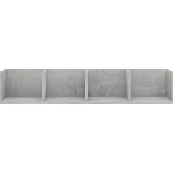 vidaXL Estanterías-Estante de pared para CD contrachapada hormigón 100x18x18 cm
