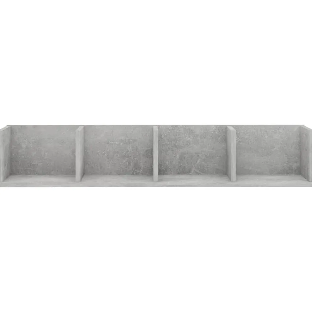 vidaXL Estanterías-Estante de pared para CD contrachapada hormigón 100x18x18 cm