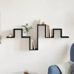 vidaXL Estante de pared 104.5 x 43 x 10 cm Roble negro Clearance