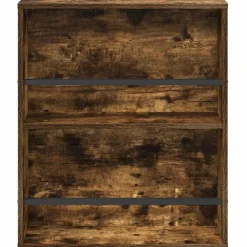 vidaXL Estante de revistas con estante 60 x 12 x 70 cm Roble ahumado Online