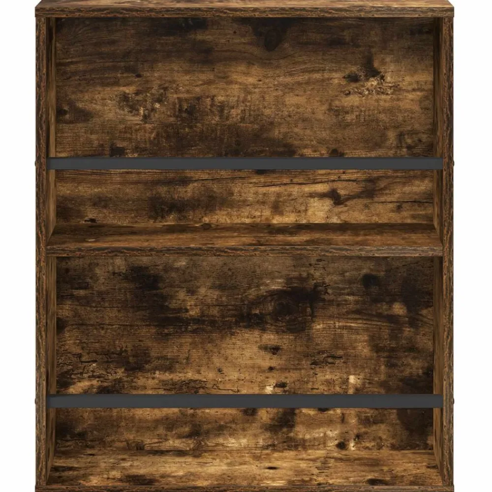 vidaXL Estante de revistas con estante 60 x 12 x 70 cm Roble ahumado Online