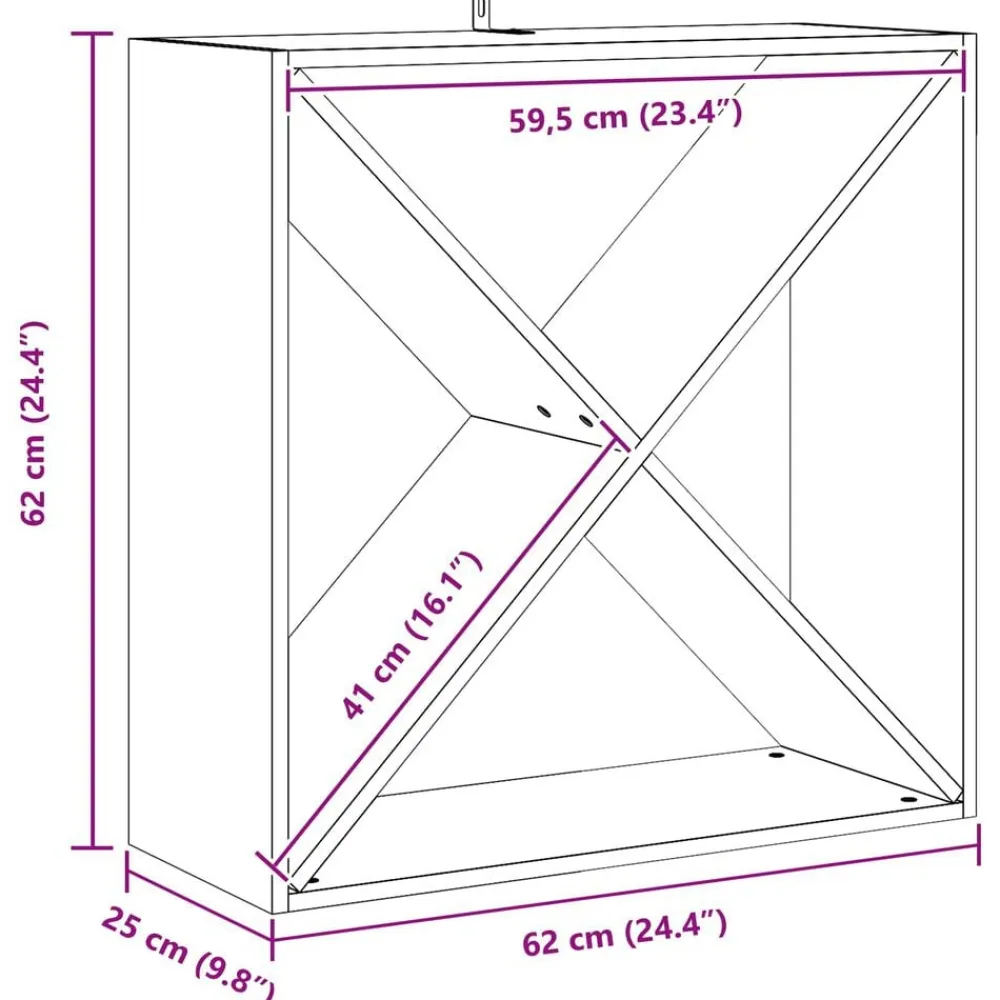 vidaXL Armarios Y Almacenamiento-Estante de Vino 2 pcs 62 x 25 x 62 cm