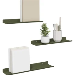 vidaXL Estanterías-Estante flotante 3 pcs 40 x 9 x 2,5 cm Acero