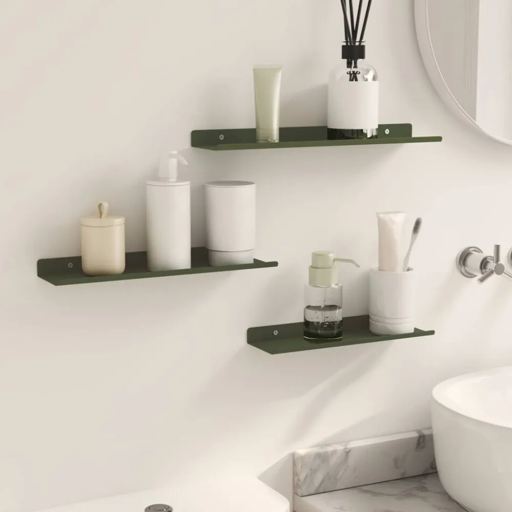 vidaXL Estanterías-Estante flotante 3 pcs 40 x 9 x 2,5 cm Acero