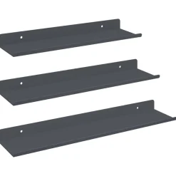 vidaXL Estanterías-Estante flotante 3 pcs 40 x 9 x 2,5 cm Acero