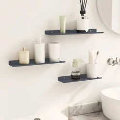 vidaXL Estanterías-Estante flotante 3 pcs 40 x 9 x 2,5 cm Acero