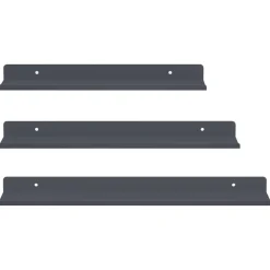 vidaXL Estanterías-Estante flotante 3 pcs 40 x 9 x 2,5 cm Acero