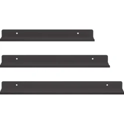 vidaXL Estante flotante 3 pcs 40 x 9 x 2,5 cm Acero Negro Hot