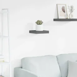 vidaXL Estanterías-Estante flotante de pared MDF gris brillo 23x23,5x3,8 cm