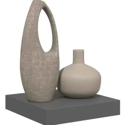 vidaXL Estanterías-Estante flotante de pared MDF gris brillo 23x23,5x3,8 cm