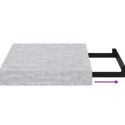 vidaXL Estanterías-Estante flotante de pared gris hormigón MDF 23x23,5x3,8 cm