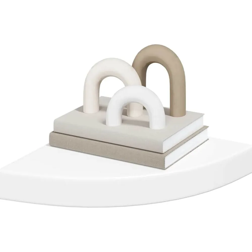 vidaXL Estante flotante de esquina MDF 25x25x3,8 cm Blanco Hot