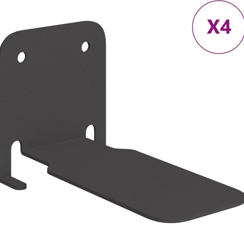 vidaXL Estante Flotante Invisible 4 pcs 6 x 11 x 6,5 cm Negro