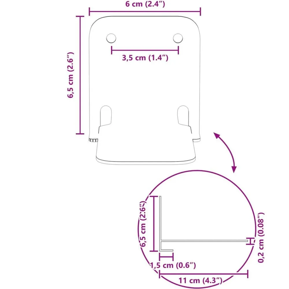 vidaXL Estante Flotante Invisible 4 pcs 6 x 11 x 6,5 cm Negro