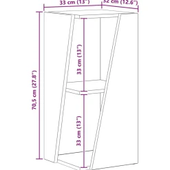 vidaXL Estante lateral Madera vieja 33 x 32 x 70,5 cm Madera envejecida