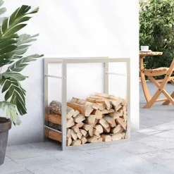 vidaXL Estante para leña acero inoxidable 50x28x56 cm Plateado Online