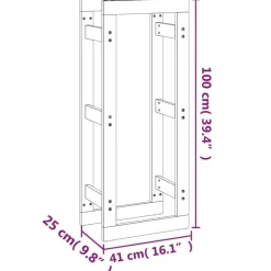 vidaXL Estante para leña madera maciza de pino 41x25x100 cm Blanco Hot