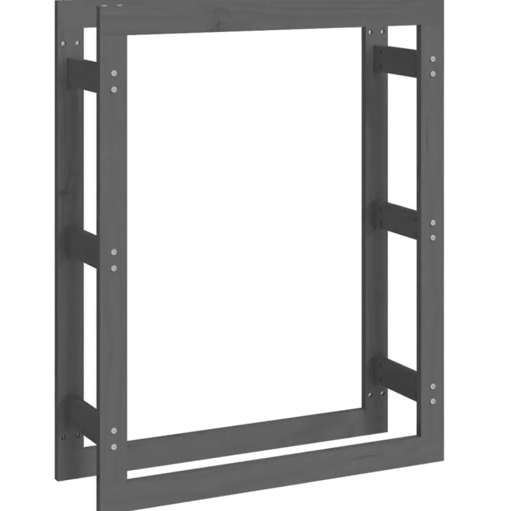vidaXL Accesorios Para Hornos De Leña Y Chimeneas-Estante para leña madera maciza de pino 80x25x100 cm