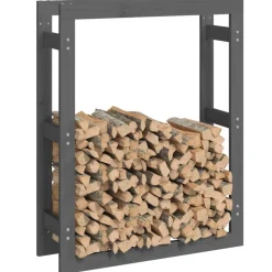 vidaXL Accesorios Para Hornos De Leña Y Chimeneas-Estante para leña madera maciza de pino 80x25x100 cm