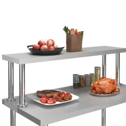 vidaXL Estante para mesa de trabajo de acero inoxidable 120x30x35 cm
