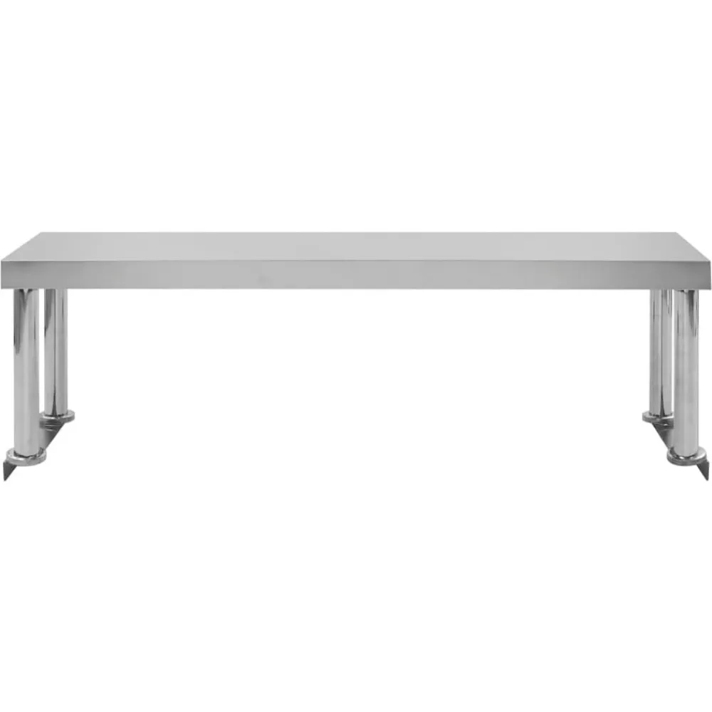 vidaXL Estante para mesa de trabajo de acero inoxidable 120x30x35 cm