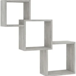 vidaXL Estanterías-Estante pared cubo madera ingeniería gris hormigón 68x15x68 cm