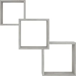 vidaXL Estanterías-Estante pared cubo madera ingeniería gris hormigón 68x15x68 cm