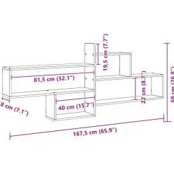 vidaXL Estante pared madera ingeniería artisian 167,5x18x68 cm Roble Sale