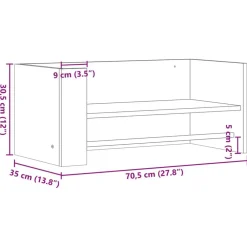vidaXL Estante pared madera ingeniería gris hormigón 70,5x35x30,5 cm Gris hormig&oacute;n Outlet