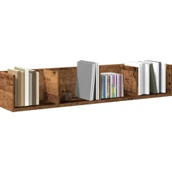 vidaXL Estante pared para CD madera ingeniería envejecida 100x18x18 cm Madera antigua Best