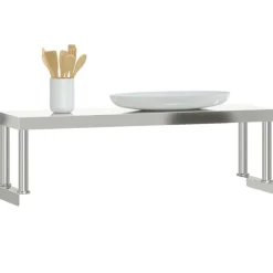 vidaXL Restauración-Estante sobre mesa de trabajo acero inoxidable 110x30x35 cm
