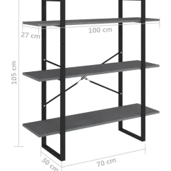 vidaXL Estanterías-Estantería 3 niveles madera maciza de pino 100x30x105 cm